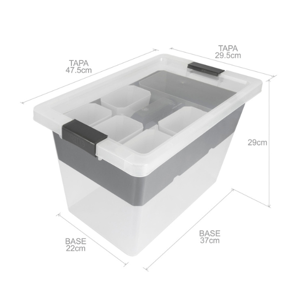 Caja organizadora multibox de 20 lts