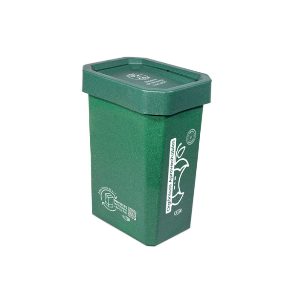 Papelera verde de 10 lts organicos Ecobins